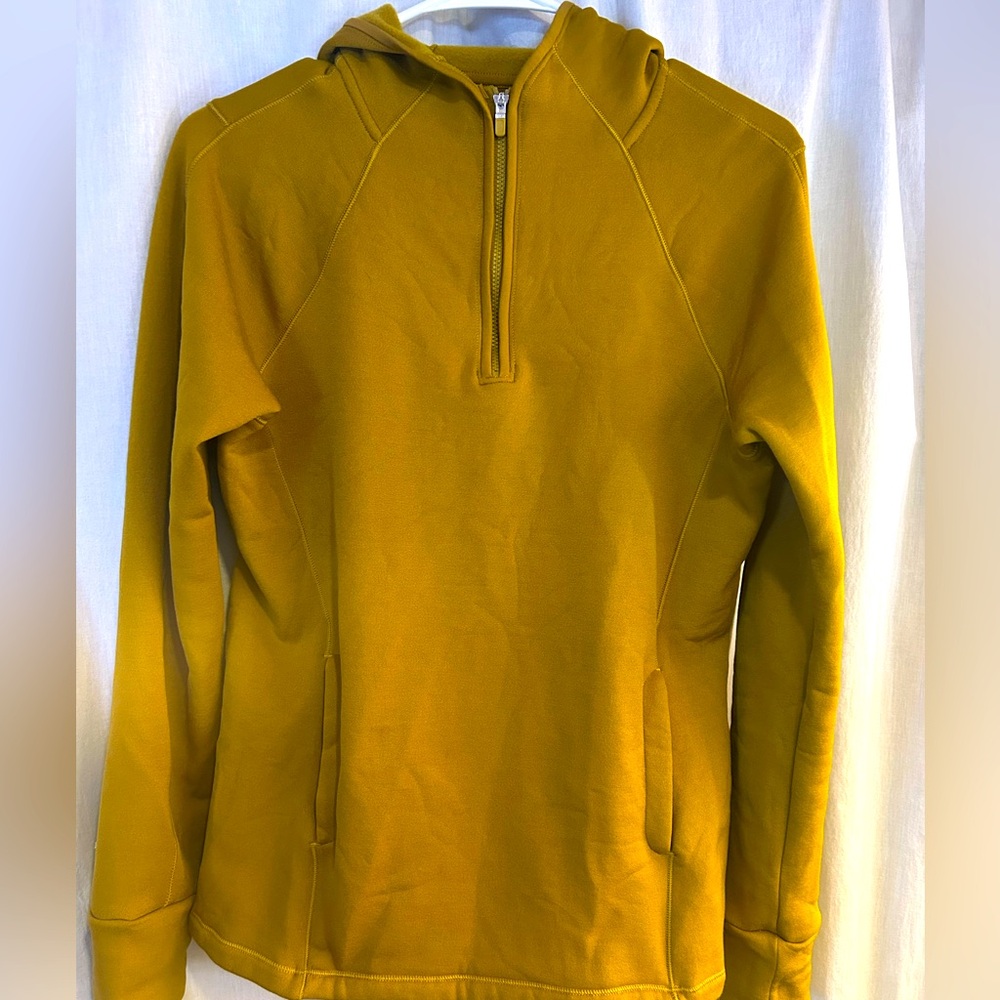 Rare Athleta gorgeous yellow 1/4 zip hoodie sz sm